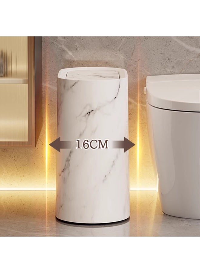 هومستر الرخام الأبيض 12 لتر علبة القمامة مع غطاء مغلق وسطح مقاوم للبصمات للمطبخ والحمام - Image 3